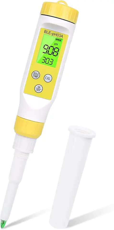 Misuratore PH per Alimenti, Digitale Tester PH di puntura Versatile PH Meter ad Alta precisione con Display LCD retroilluminato e ATC per Alimenti, semisolidi, Terreni Morbidi e Acqua