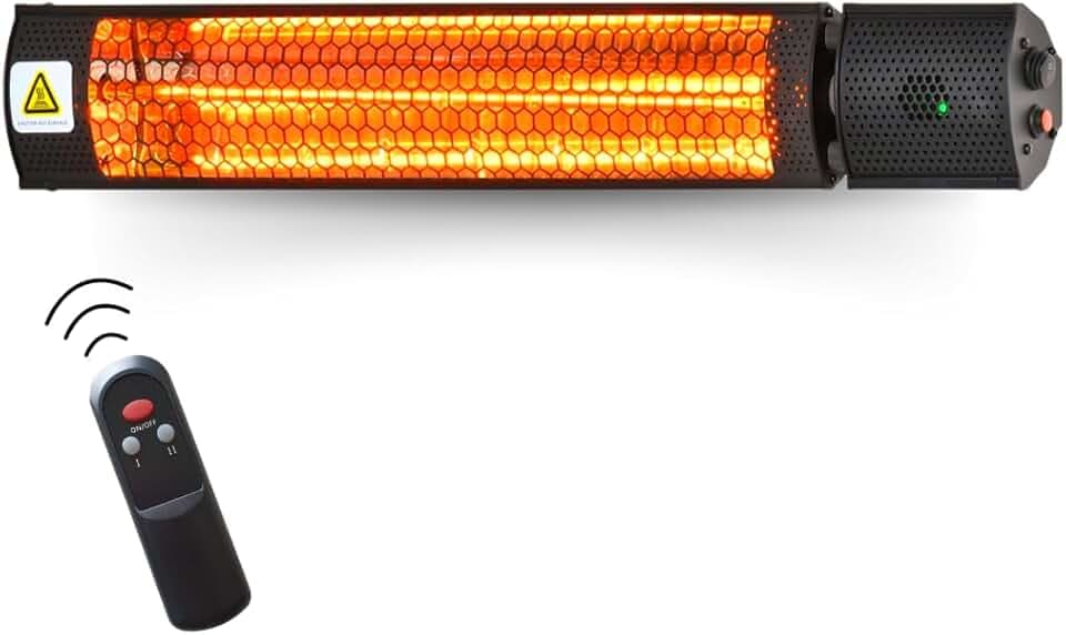 STARLYF Radiant Heater Stufa a Infrarossi 2000W | Riscaldatore Elettrico da Esterno e Interno IP65 con Telecomando | Calore Istantaneo, 2 Livelli di Potenza, Basso Consumo ed Alta Resistenza