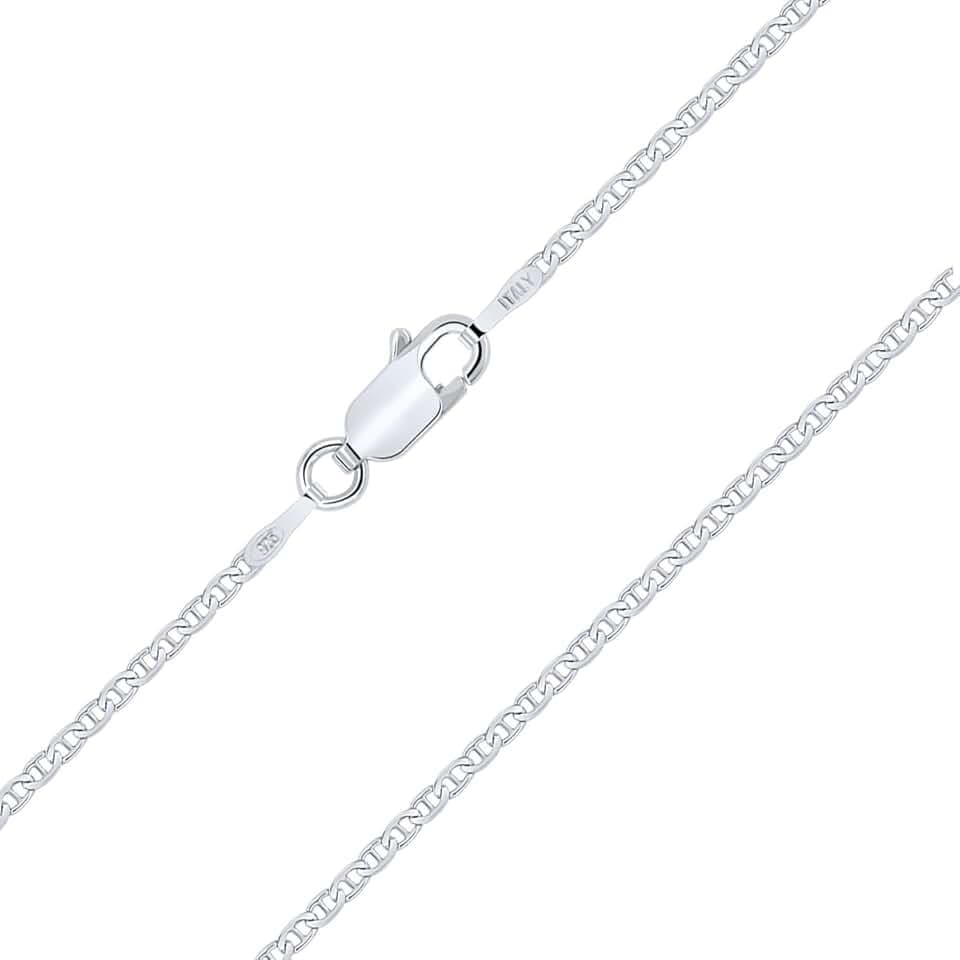 Planetys Catenina per Bambini Argento Sterling 925 Rodiato Modello Marinara Larghezza: 1.8 mm Lunghezza: 32-34-36-38-40 cm