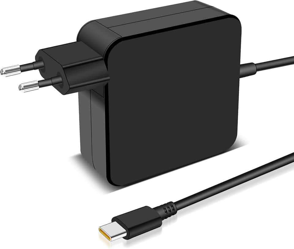 Caricabatterie USB Type C da 65W per Lenovo Thinkpad,Dell,HP, per Huawei Matebook,Acer Chromebook e qualsiasi laptop o smartphone con adattatore da parete USB di tipo C