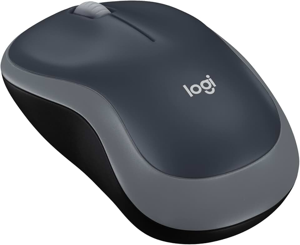Logitech M185 Mouse Wireless, 2,4 GHz con Mini Ricevitore USB, Durata Batteria di 12 Mesi, Tracciamento Ottico 1000 DPI, Ambidestro, Compatibile con PC, Mac, Laptop - Grigio