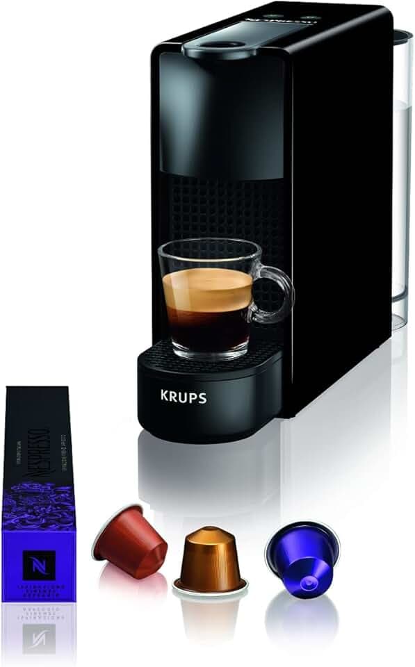 Nespresso Krups Essenza Mini - Macchina da Caffè a Capsule, Nero, 33 x 8.4 cm x 20.4 cm