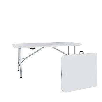 Arreditaly Tavolo Pieghevole Tavolino In Resina Dura Set Birreria Facile Trasporto Con Maniglia Ideale Per Campeggio Giardino Terrazzo Fiere Sagre Jalapa Rettangolare 180 x 74 x 74 cm Colore Bianco