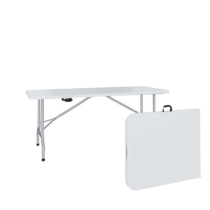 Arreditaly Tavolo Pieghevole Tavolino In Resina Dura Set Birreria Facile Trasporto Con Maniglia Ideale Per Campeggio Giardino Terrazzo Fiere Sagre Jalapa Rettangolare 180 x 74 x 74 cm Colore Bianco