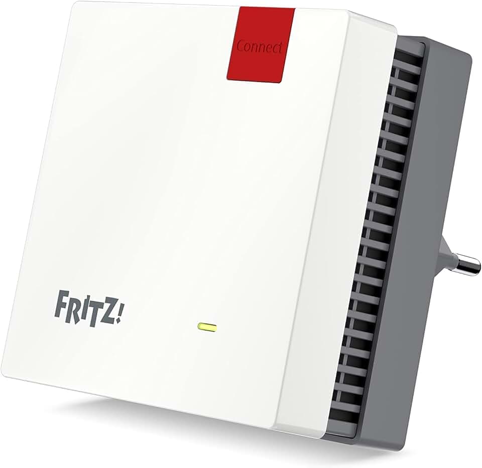 FRITZ!Repeater 1200 AX Edition International, Ripetitore - Wi-Fi 6 extender Dual Band con 2.400 Mbit/s (5 GHz) & 600 Mbit/s (2,4 GHz), Mesh, Access Point, 1x Gigabit LAN, Interfaccia in italiano