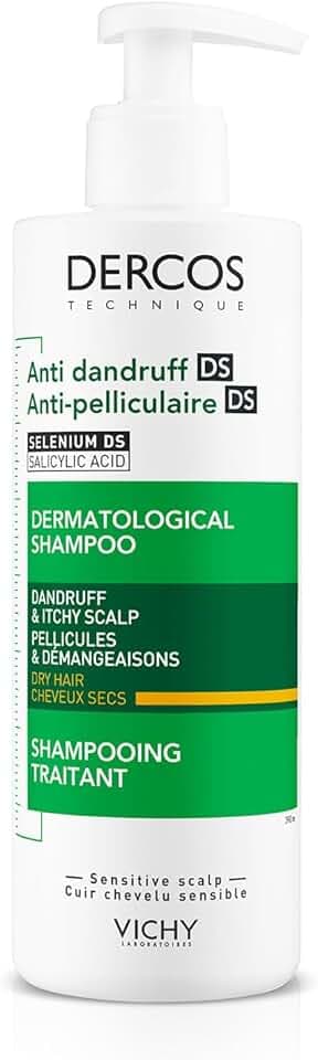 Vichy Dercos, Shampoo Trattamento Anti-Forfora, Per Capelli Secchi, Allevia Senso di Prurito, Forfora Visibile Ridotta, Arricchito con Disolfuro di Selenio, 390 ml