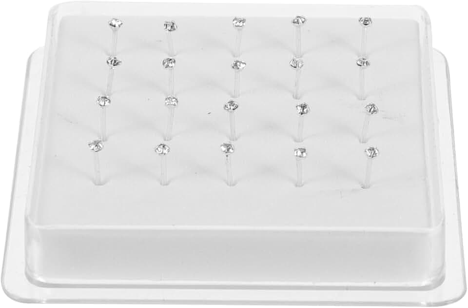 WRITWAA 20 Pezzi Piercing Naso Argento, Borchie Naso Metallo, Gioielli Per, Anelli Donna, Piercing Trasparente