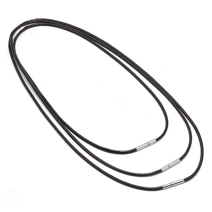 Reccisokz Reccisokz 3 Pezzi Cordoncino Per Collane,Collane Caucciu Uomo Con Chiusura,40/45/50cm Catena Di Cuoio Per Collana Uomo e Donna,Collana Ricambio Per Cindolo Di Catena Cordino Nero Per Ciondoli