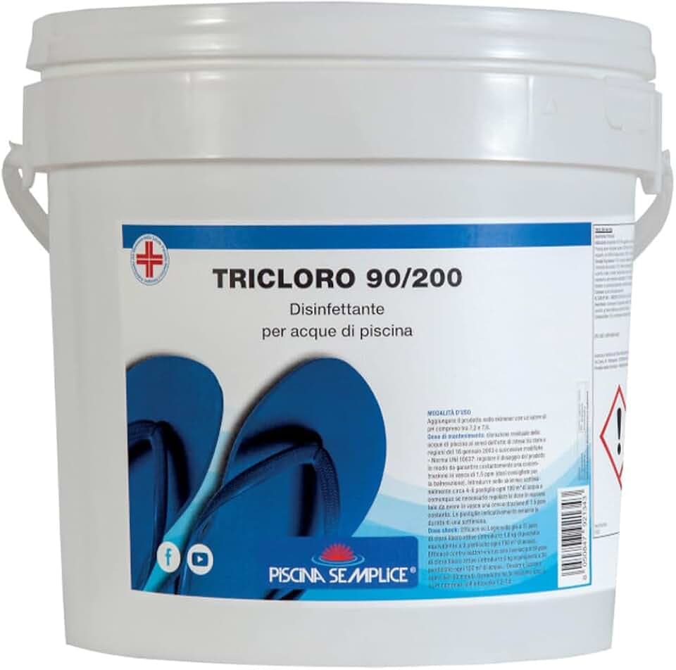 Lapi - 5 kg Tricloro Pastiglie 200Gr A Lenta Dissoluzione. per Mantenere Il Livello di Cloro Costante nell'Acqua. Prodotto in Italia da Azienda certificata