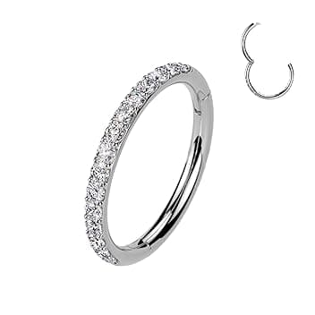AWAKEN Piercing Orecchini Anello a Clicker Cerchio con Cristalli Brillanti Cartilagine/Septum/Helix in Acciaio Chirurgico 316L