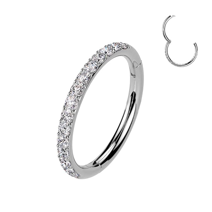 AWAKEN Piercing Orecchini Anello a Clicker Cerchio con Cristalli Brillanti Cartilagine/Septum/Helix in Acciaio Chirurgico 316L