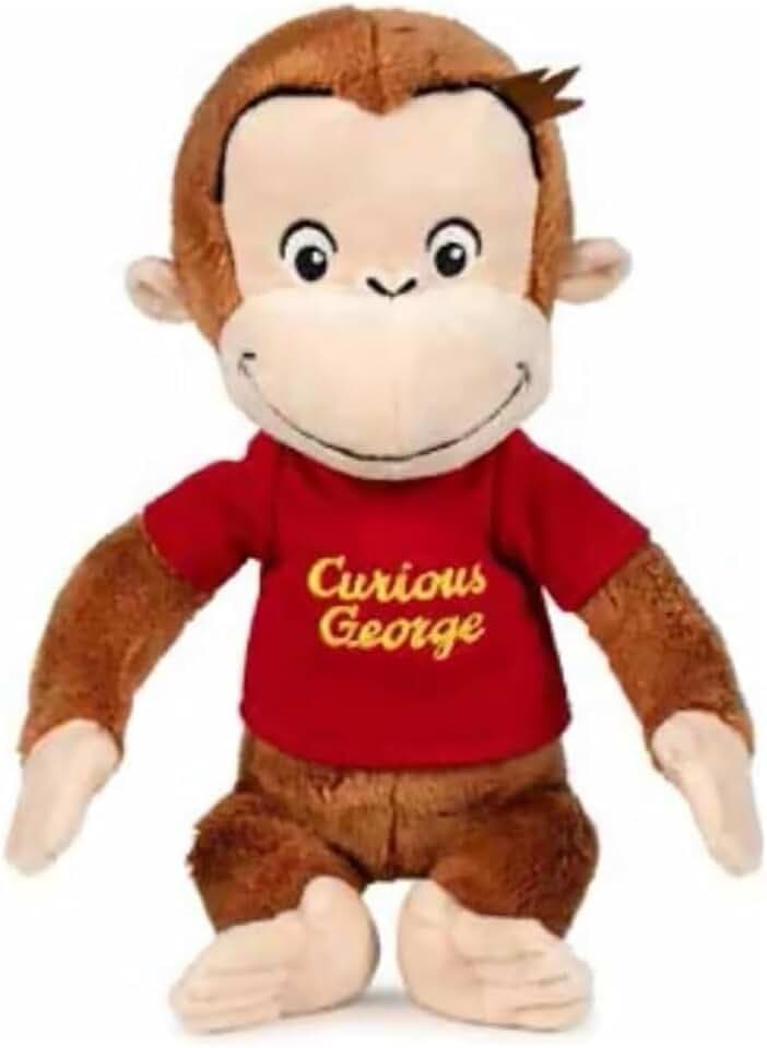 Grandi Giochi - CURIOSO COME GEORGE peluche di George con tshirt rossa 25cm - CUU12000