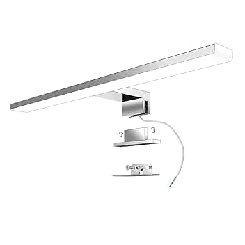Lampada da Specchio Bagno 40 cm 10W 820LM 230V Bianco Neutro 4000K, Lampada da Bagno,Classe II in Acciaio Inossidabile,Morsetto su Specchio/Armadio/Illuminazione a Parete 400mm