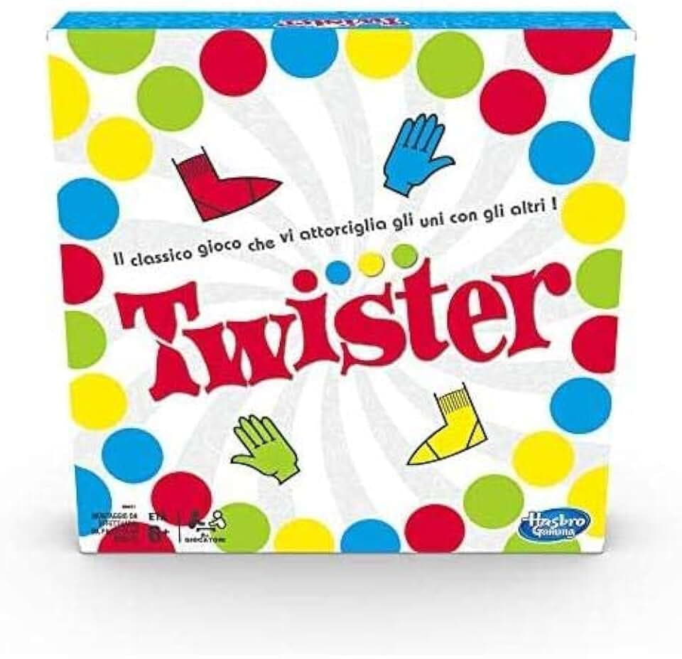 Hasbro Gaming Twister Gioco in Scatola, Include 1 Tappeto Twister, 1 Ruota e Le Istruzioni, Versione 2020 in Italiano, Multicolore