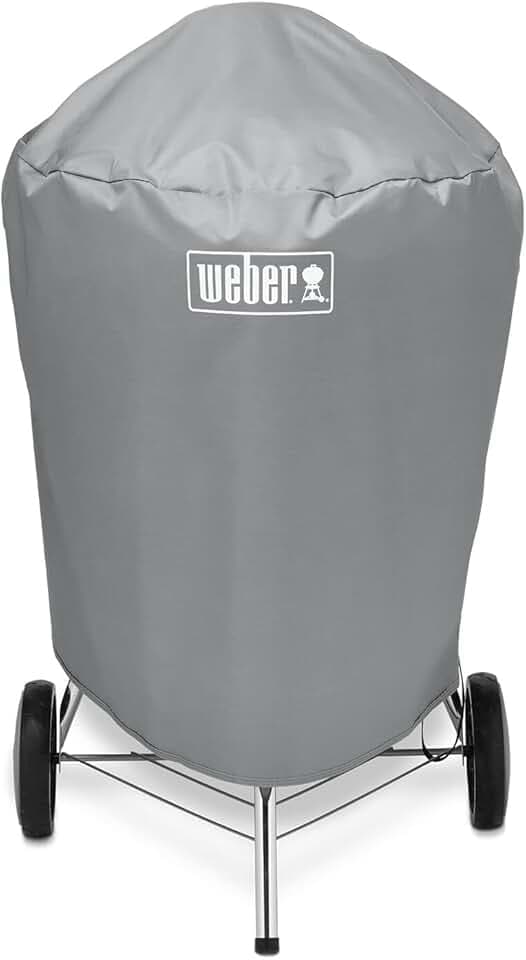 Weber Custodia per barbecue/per barbecue a carbone da 57 cm, tessuto leggero resistente all'acqua con cinghie di fissaggio, grigio, 58,5 x 72,5 x 91 cm