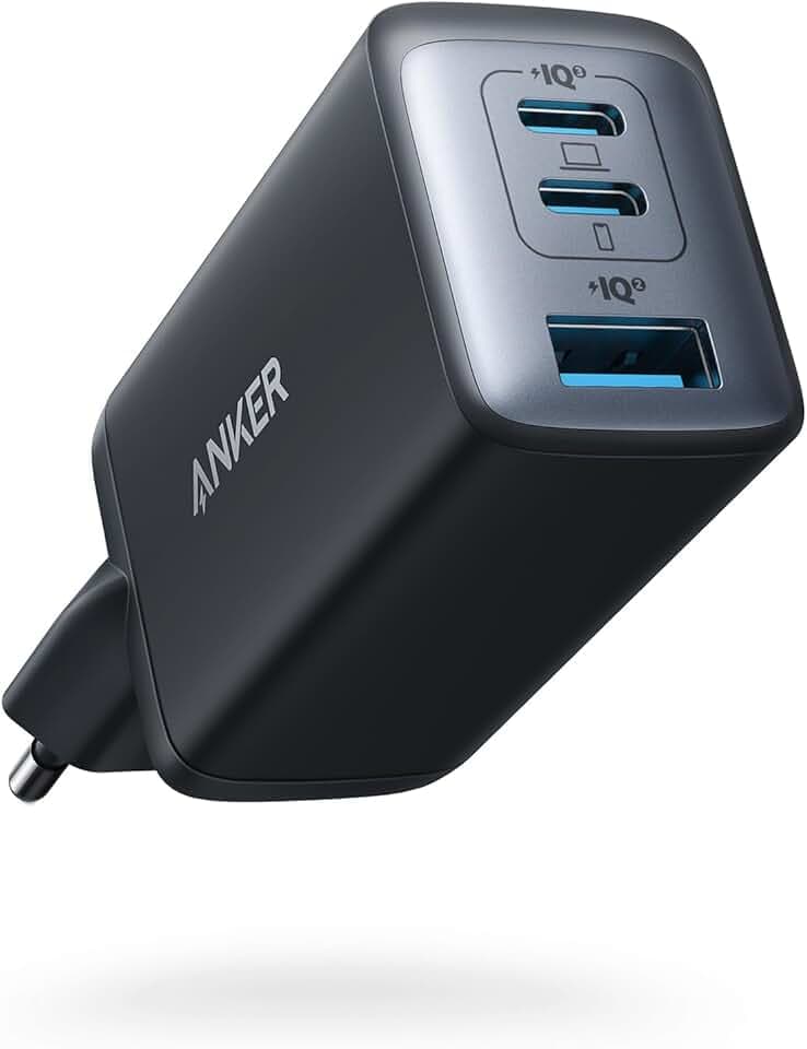 Anker Caricatore USB C rapido 735 (Nano II 65W) Pod a 3 Porte PPS, Alimentatore Compatto USB C per MacBook PRO/Air, iPad PRO, Steam Deck, Galaxy S20, dell XPS 13, Note 20, iPhone 17 Pro Max/16, Pixel ClimatePartner certified