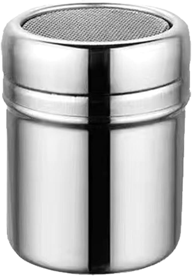 Spargitore in polvere in acciaio inox | Spargitore per cioccolato | Spargitore per farina | Spargitore per caffè e cacao con coperchio a maglia fine | Colino in polvere in acciaio inox | Per casa
