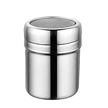 Spargitore in polvere in acciaio inox | Spargitore per cioccolato | Spargitore per farina | Spargitore per caffè e cacao con coperchio a maglia fine | Colino in polvere in acciaio inox | Per casa