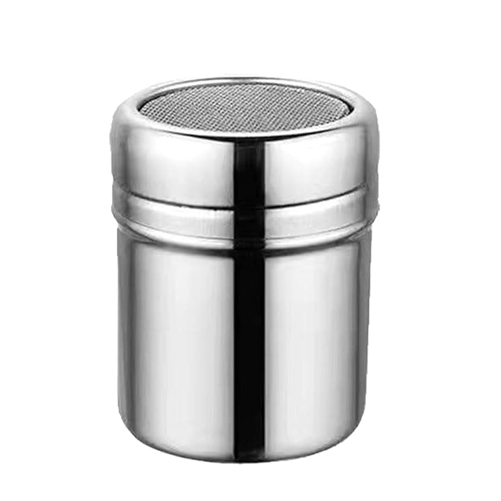 Spargitore in polvere in acciaio inox | Spargitore per cioccolato | Spargitore per farina | Spargitore per caffè e cacao con coperchio a maglia fine | Colino in polvere in acciaio inox | Per casa