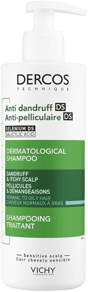 Vichy Dercos, Shampoo Anti-Forfora DS, Per Capelli da Normali a Grassi, Azione Riequilibrante, Effetto Anti-Ricomparsa, Arricchito con Disolfuro di Selenio e Acido Salicilico, 390 ml