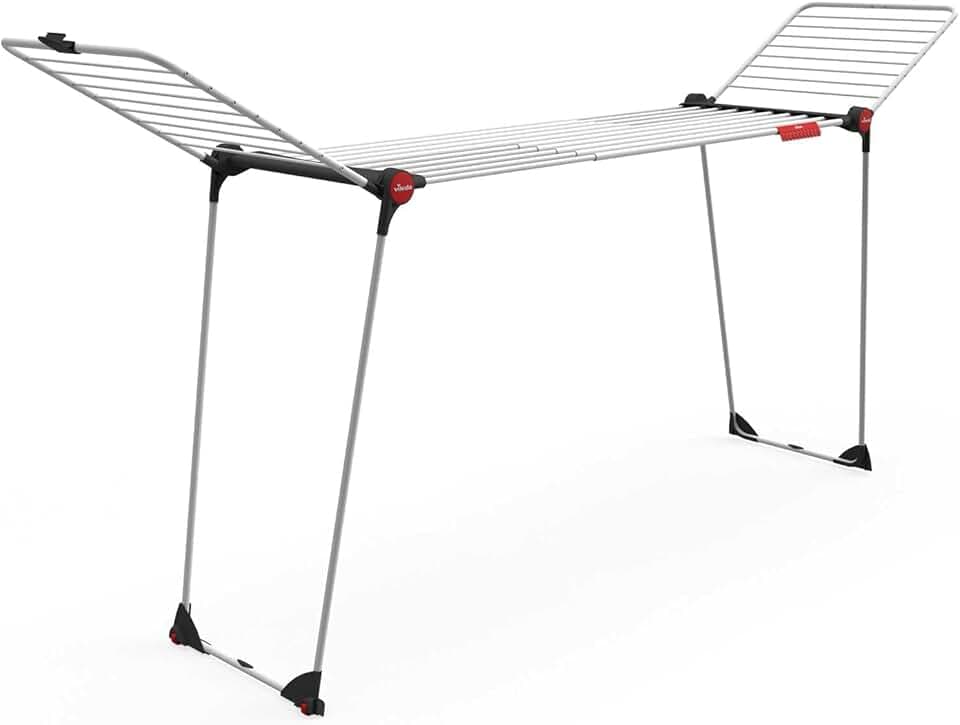Vileda Infinity Flex XXL Stendibiancheria, Aste telescopiche Estendibili, Stendibiancheria Già Montato, Bianco