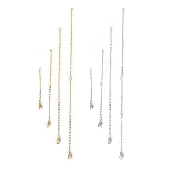 8 Pezzi Collana Extender, Argento e Oro, Gioielli per Bracciale e Caviglia, per Donne e Uomini (4 Taglie), Acciaio Inossidabile