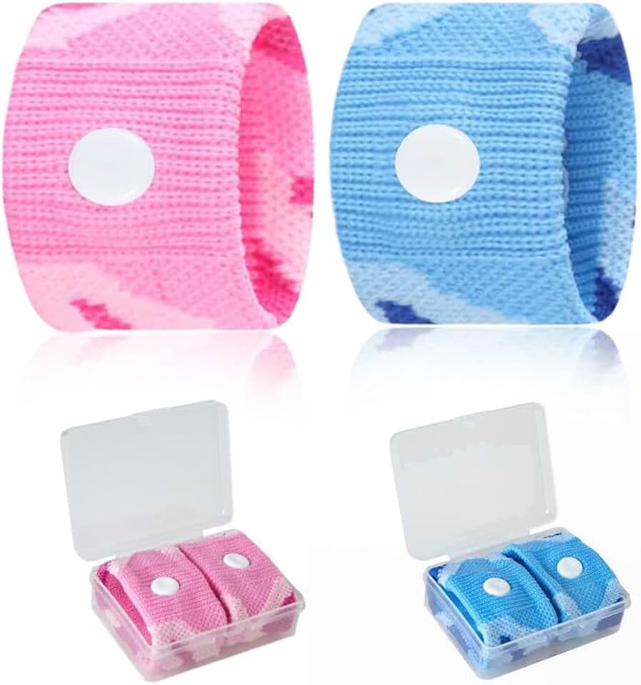 JYNVO 2 Braccialetti Antinausea per Bambini & Adulti, Bracciale Mal di Mare & Mal d'Auto, Digitopressione Contro Nausea durante Volo e Navigazione
