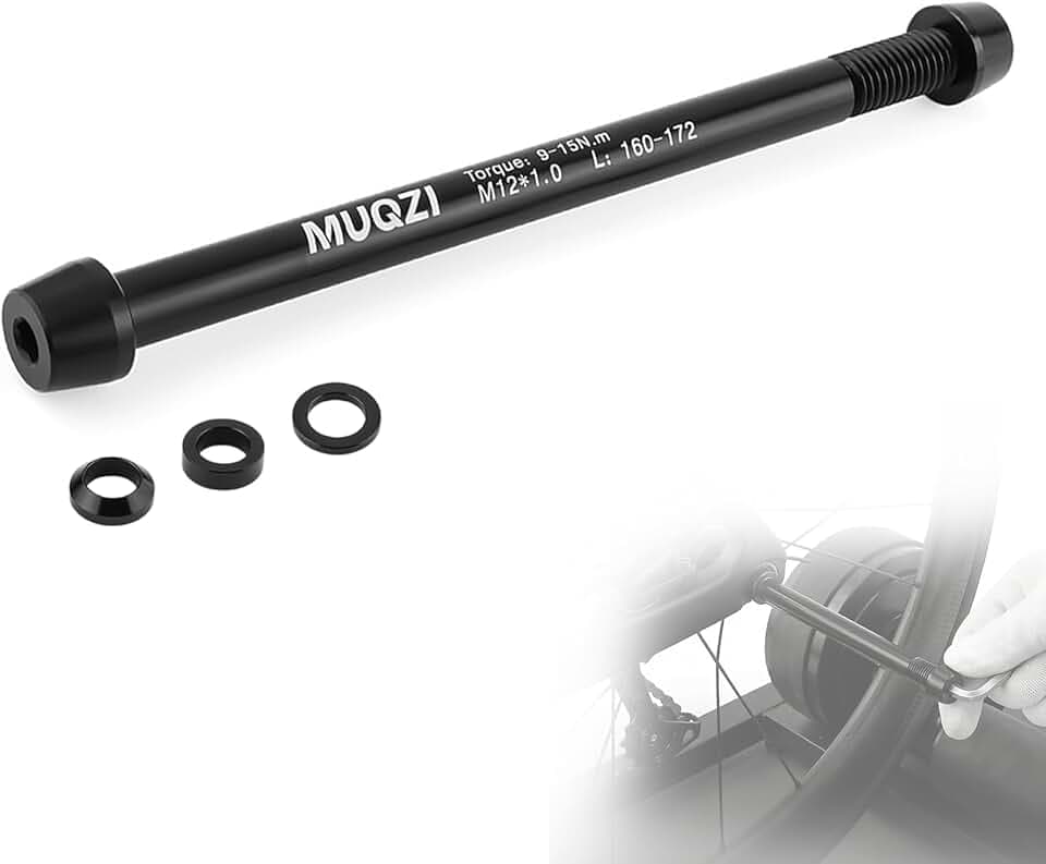 Yuragim Rullo per bicicletta, adattatore per asse in lega di alluminio con passo filettato M12 x 1,5, compatibile per corsa e mountain bike, allenamento indoor