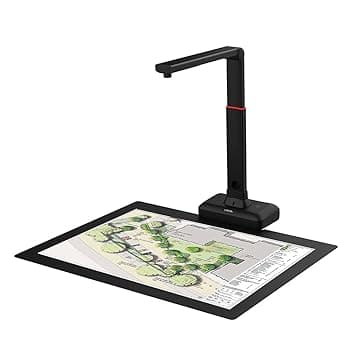 Viisan S21 per documenti e libri di formato fino a A2. 21MP Sensor leviga la curvatura delle pagine doppie del libro. scansione automatica. Modifica delle immagini e software OCR. Windows e Mac