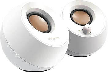 Sistema di altoparlanti desktop moderno Creative Pebble con alimentazione USB 2.0 (Bianco)