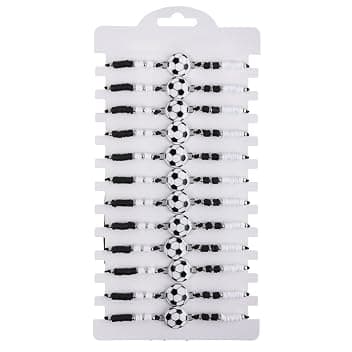 YAFULG 12 Pcs Gadget Calcio Bambini, Bracciale Calcio, Braccialetti Amicizia Bambini, Braccialetti Intrecciati Regolabili Per Feste Sportive, Braccialetto Per Bambini, Regalo Di Compleanno Feste