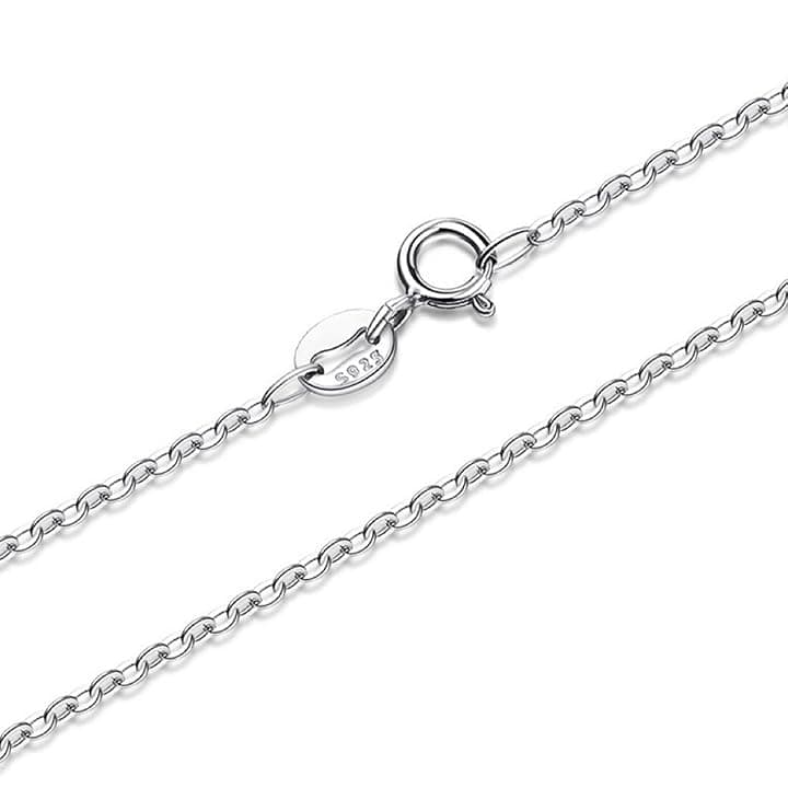 Catena in Argento Sterling 925, Modello Barbazzale,Larghezza 1 mm,Lunghezza 45 cm,Senza Ciondolo