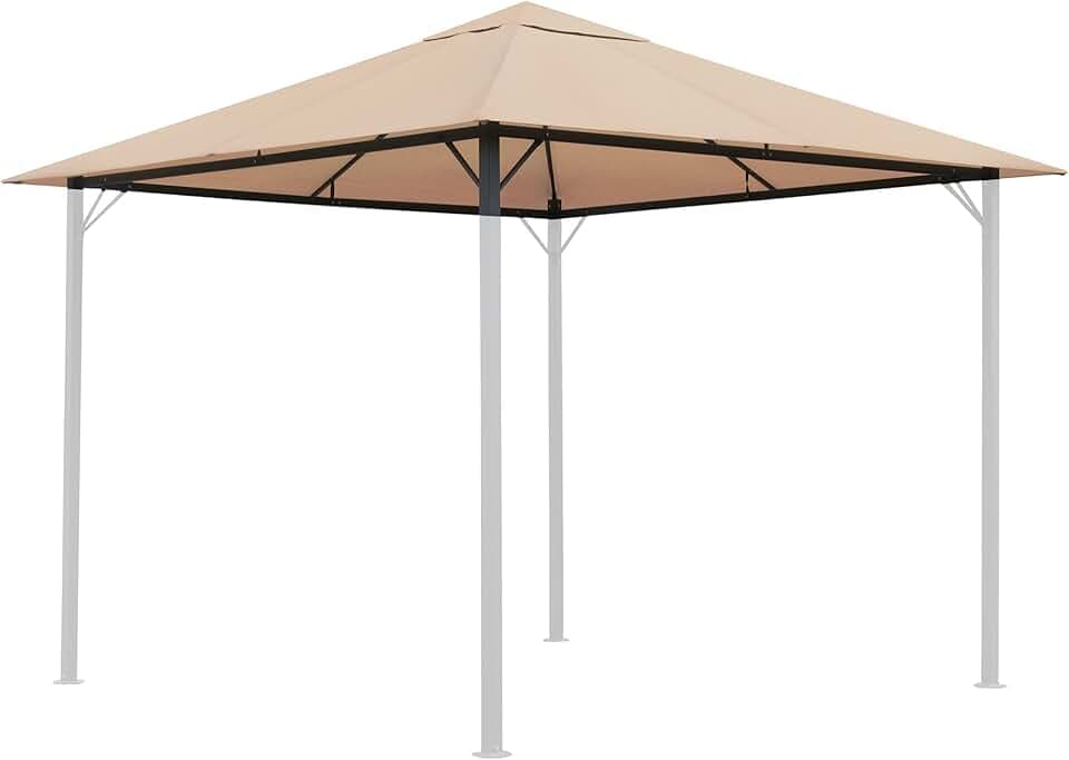 QUICK STAR Tetto di Ricambio per Gazebo da Giardino, 3 x 3 m, Colore Beige