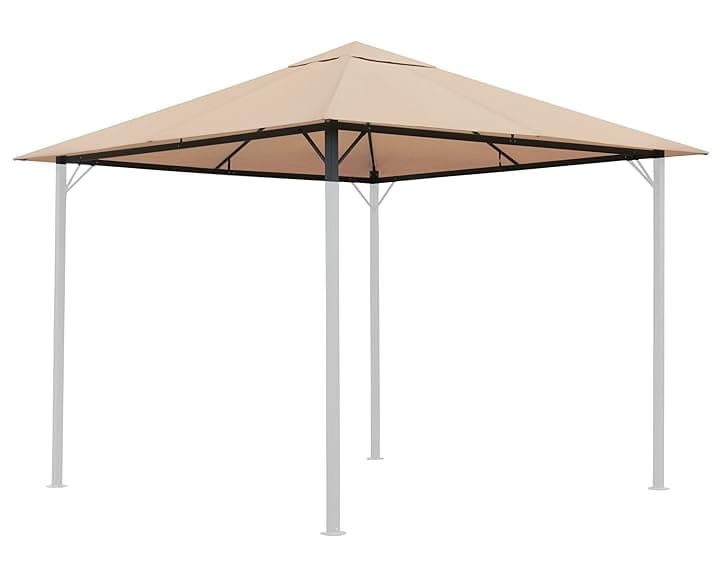 QUICK STAR Tetto di Ricambio per Gazebo da Giardino, 3 x 3 m, Colore Beige