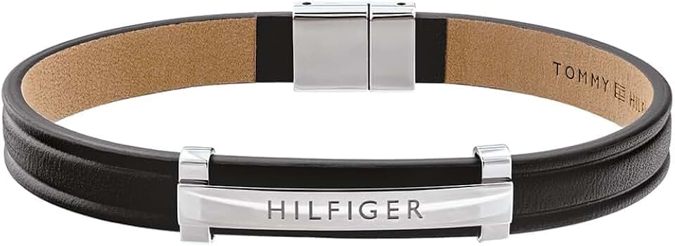 Tommy Hilfiger Jewelry Braccialetto da Uomo in Pelle Colore Nero - 2790161