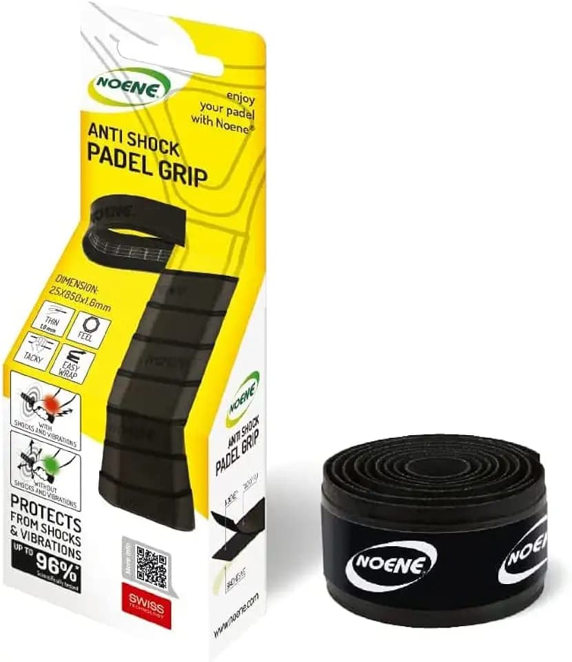 Noene Padel Grip - Fascia per impugnatura anti-shock, larghezza 25 mm x lunghezza 850 mm x spessore 1,6 mm.