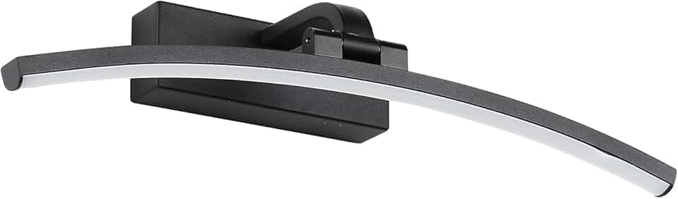 YHTlaehLuci da specchio Illuminazione bagno Lampada da specchio da bagno nera da 10 W 720 lumen bianca neutra 4000 K IP44 Impermeabile senza sfarfallio per Lunghezza del prodotto: 40 cm