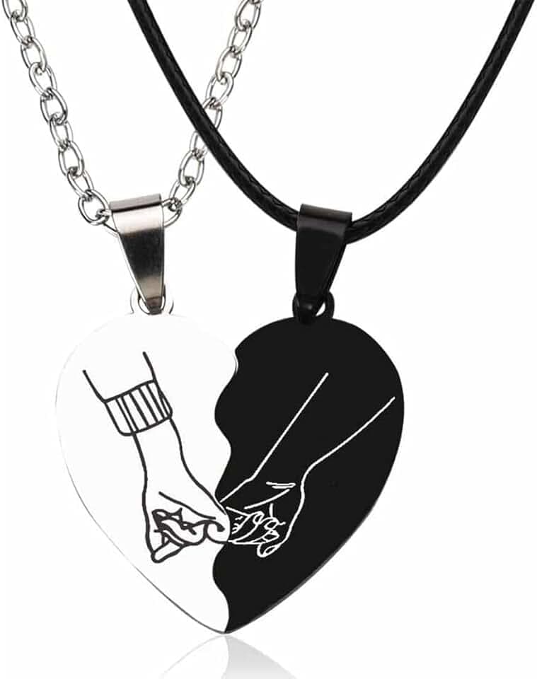 IBXWMNG 2 pezzi collana con ciondolo abbinato, collane BFF dell'amicizia, Collane per Coppie, Coppie o Migliori Amici, Regalo Romantico Sorpresa per Lui Lei Fidanzati, Regalo Migliore Amico Maschio