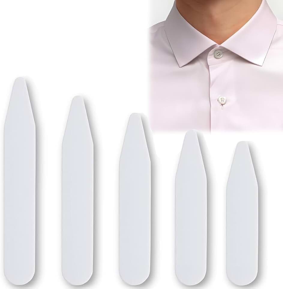 ZUWIJEQ Collare rigido in plastica per camicie: 50 pezzi in diverse taglie, Rimane sempre ben posizionato, per una maggiore rigidità e resistenza, mantiene la forma del collo della tua camicia,