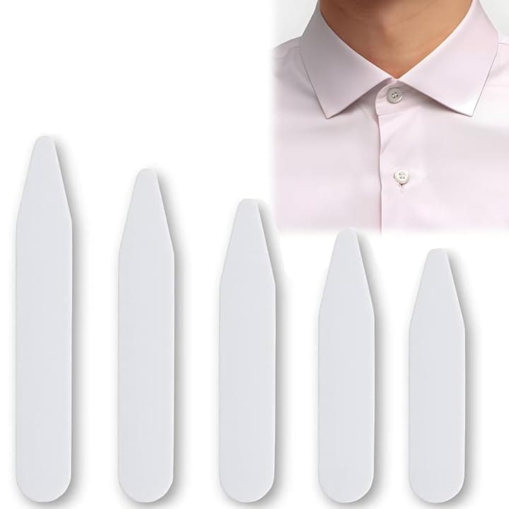 ZUWIJEQ ZUWIJEQ Collare rigido in plastica per camicie: 50 pezzi in diverse taglie, Rimane sempre ben posizionato, per una maggiore rigidità e resistenza, mantiene la forma del collo della tua camicia,