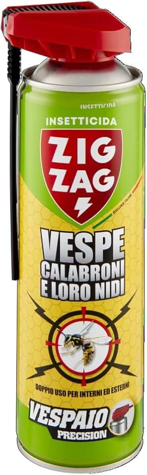 Zig Zag, Vespaio Precision, Insetticida Vespe spray ad azione immediata, con valvola a doppia erogazione, formato 400 ml