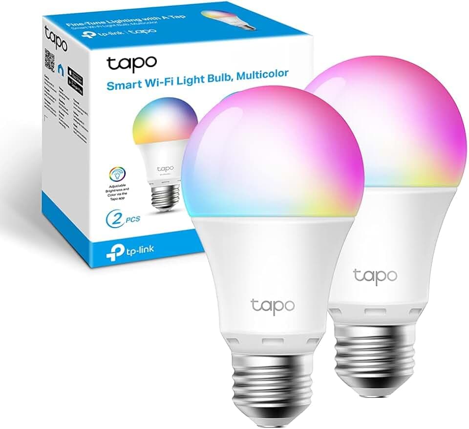 Tapo L530E Lampadina WiFi Intelligente LED Multicolore, E27, Lampadina Compatibile con Alexa e Google Home, 806 lumen, 8.7W, Senza hub richiesto, Controllo Remoto tramite APP, 2 pezzi