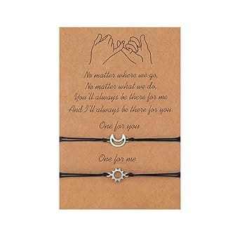 LuLiyLdJ Braccialetti dell'amicizia Braccialetti di coppia Regali per sorelle Migliore amico Braccialetti dell'amico 2, Taglia unica, Nichel Nylon