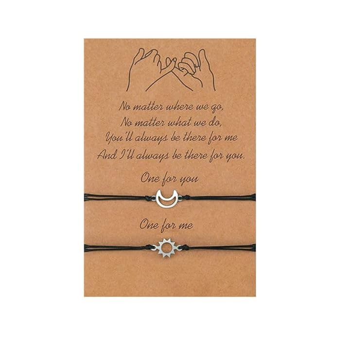 LuLiyLdJ Braccialetti dell'amicizia Braccialetti di coppia Regali per sorelle Migliore amico Braccialetti dell'amico 2, Taglia unica, Nichel Nylon