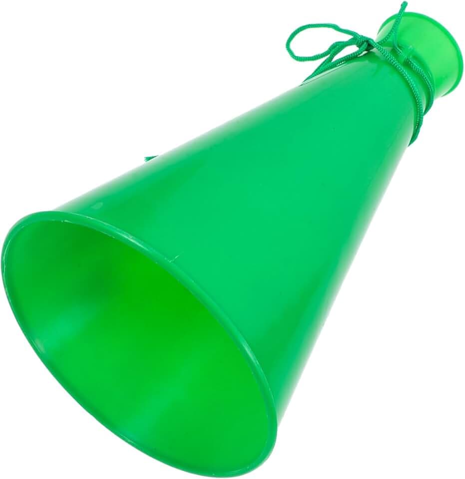 Megafono portatile in plastica, corno verde per tifo, per eventi cheerleader e attività all'aperto