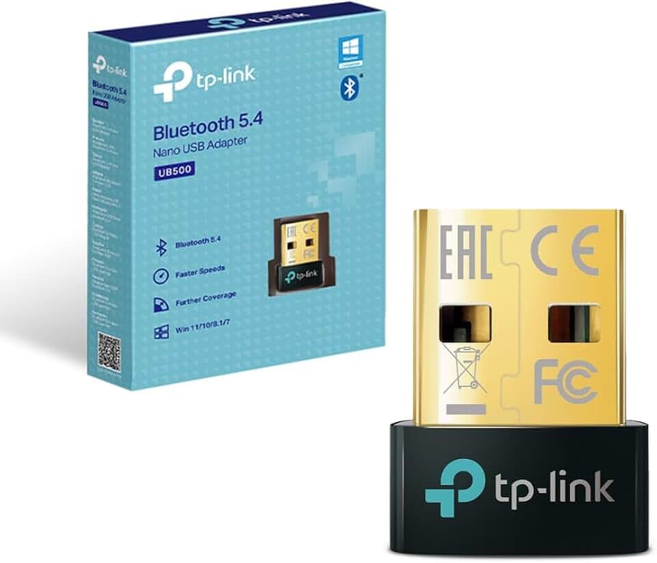 TP-Link UB500 Nano Bluetooth USB BT 5.4, Chiavetta Bluetooth per PC, Adattatore Bluetooth, Trasferimento Wireless Per PC, Stampanti, Altoparlanti Ecc, Compatibile con Windows 11/10/8.1/7