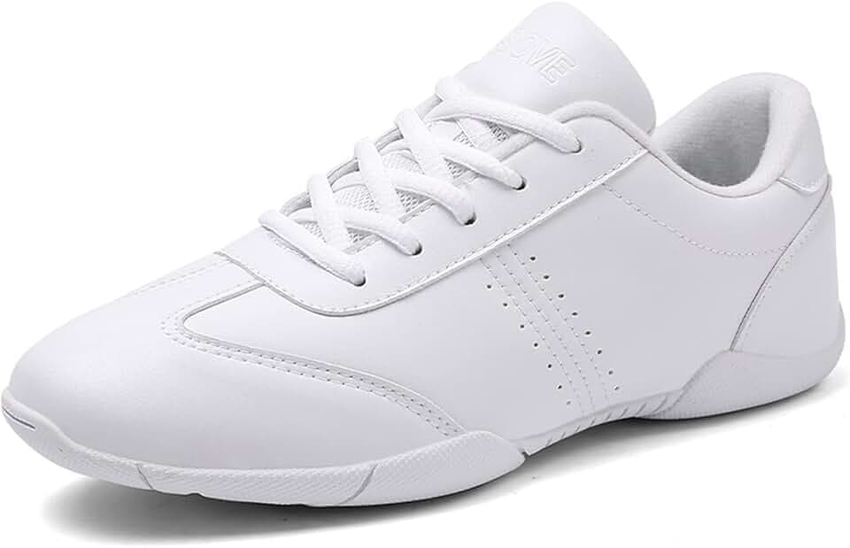 Scarpe da cheerleading da donna, traspiranti, da ballo, leggere, scarpe da allenamento, colore bianco, per fitness, ginnastica, yoga