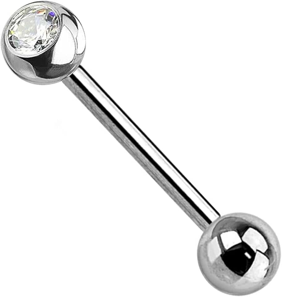 WARRIOR Piercing a Lingua Barbell Sterile in Acciaio Chirurgico Misura 14G(1,6mm) Lunghezza 16/14mm Confezione Singolo Pezzo PLS-059