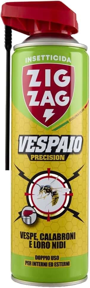 Zig Zag, Vespaio Precision, Insetticida Vespe spray ad azione immediata, con valvola a doppia erogazione, formato 400 ml