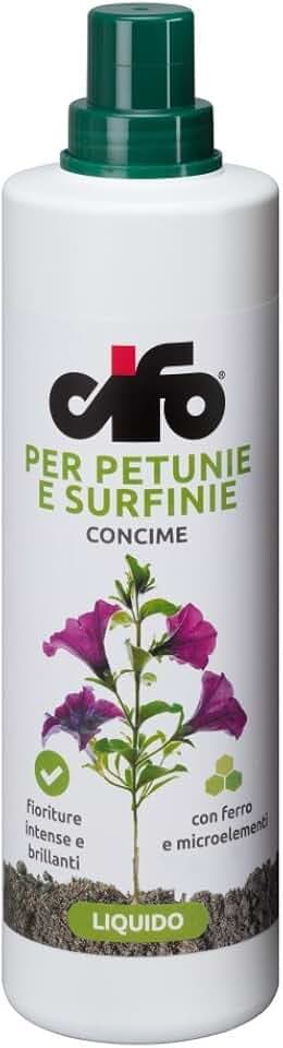 CIFO concime per petunie e surfinie 1000ml, fioriture intense e brillanti, con ferro e microelementi